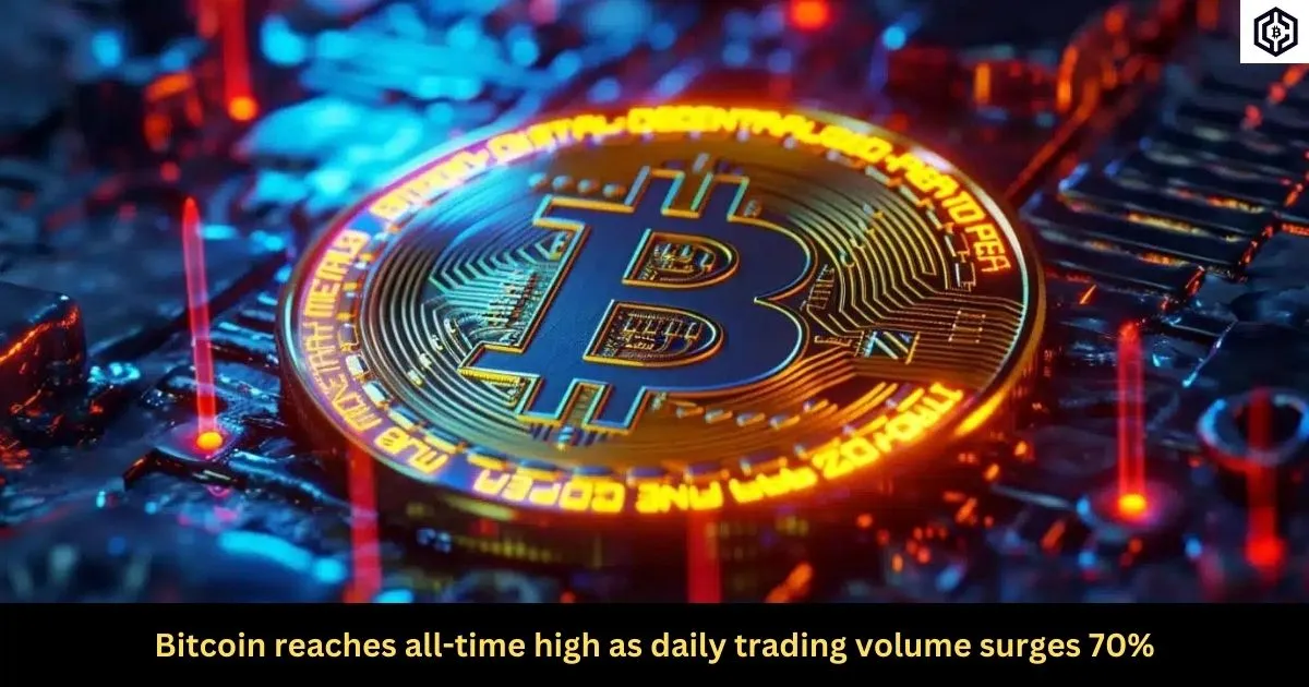 Bitcoin reaches all-time high as daily trading volume surges 70