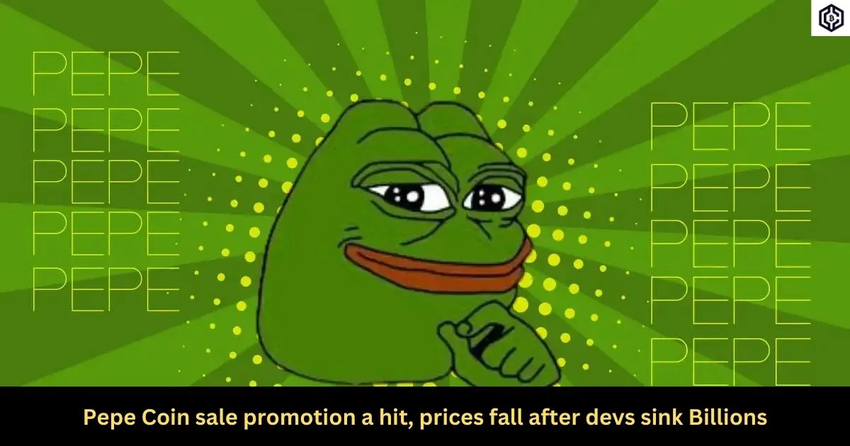 Pepe Coin sale promotion a hit, prices fall after devs sink Billions